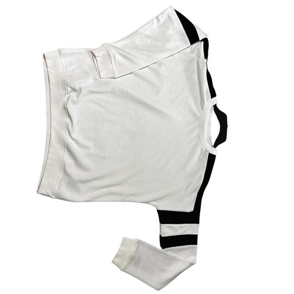 New Look Women Black & White Contrast Panels Sweat Shir Size 10 - Picture 3 of 9